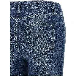 Blue Cotton Flared Jeans