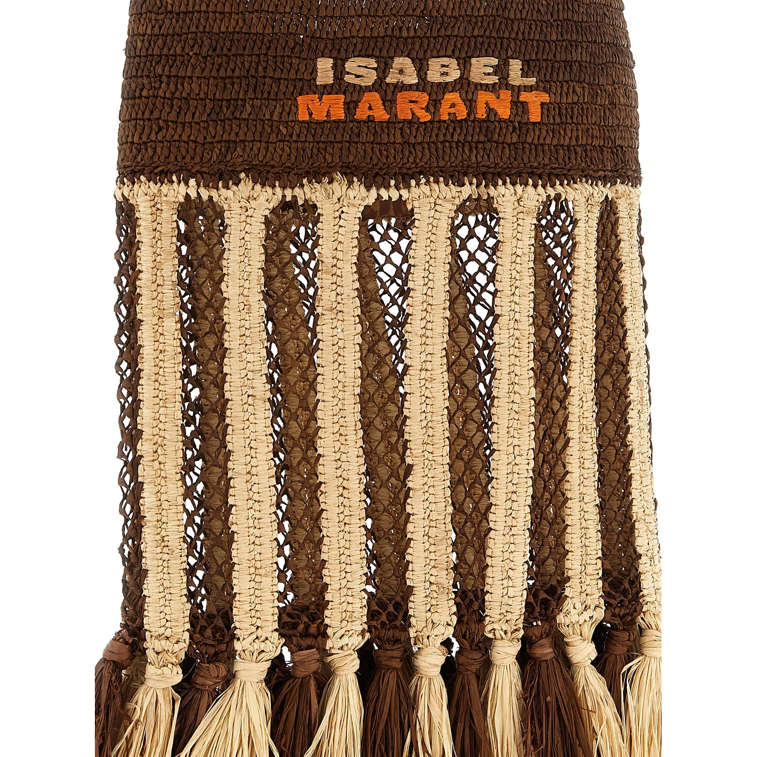 Brown Raffia Shoulder Bag