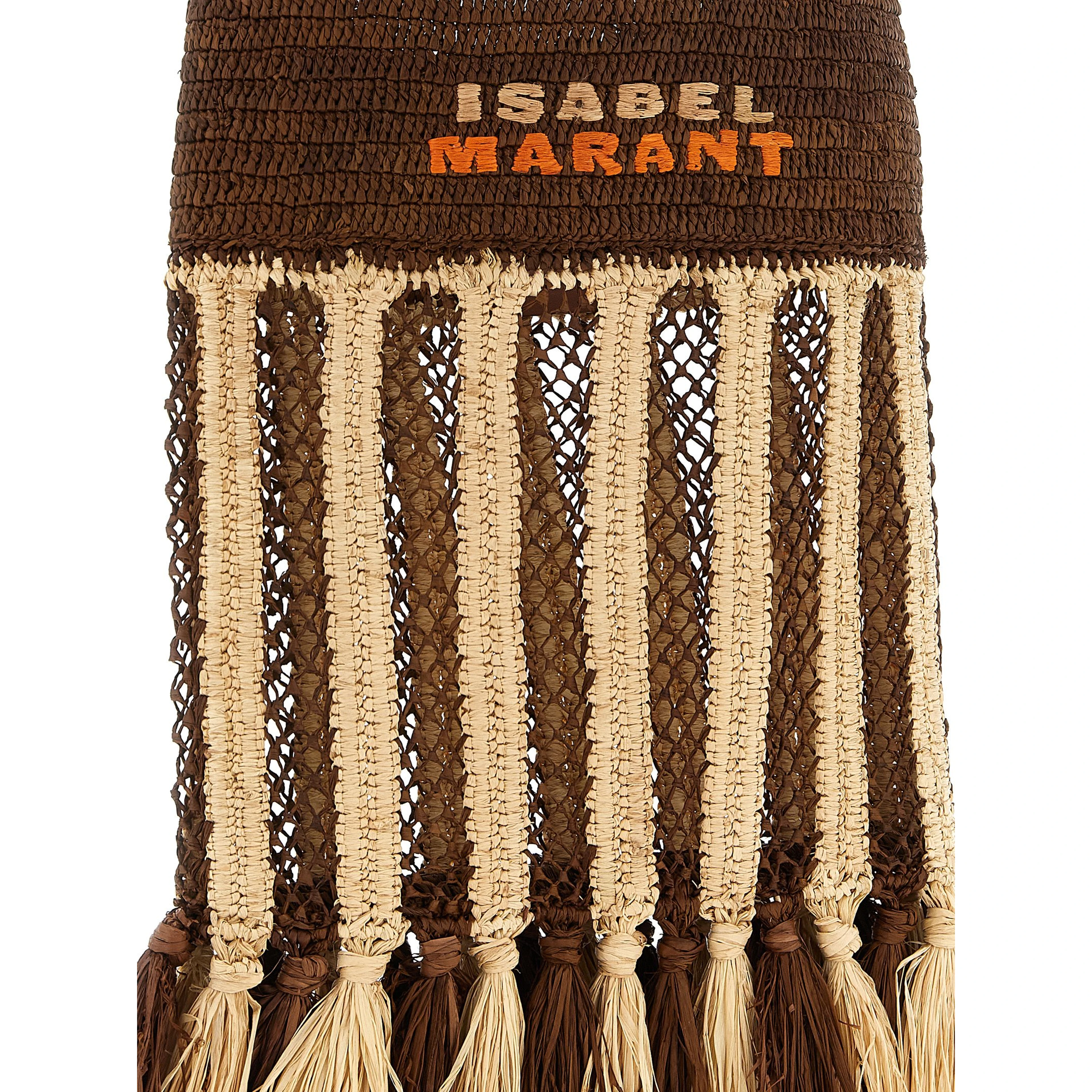 Brown Raffia Shoulder Bag