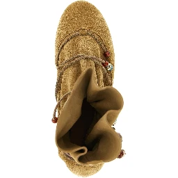 Beige Calfskin Ankle Boots