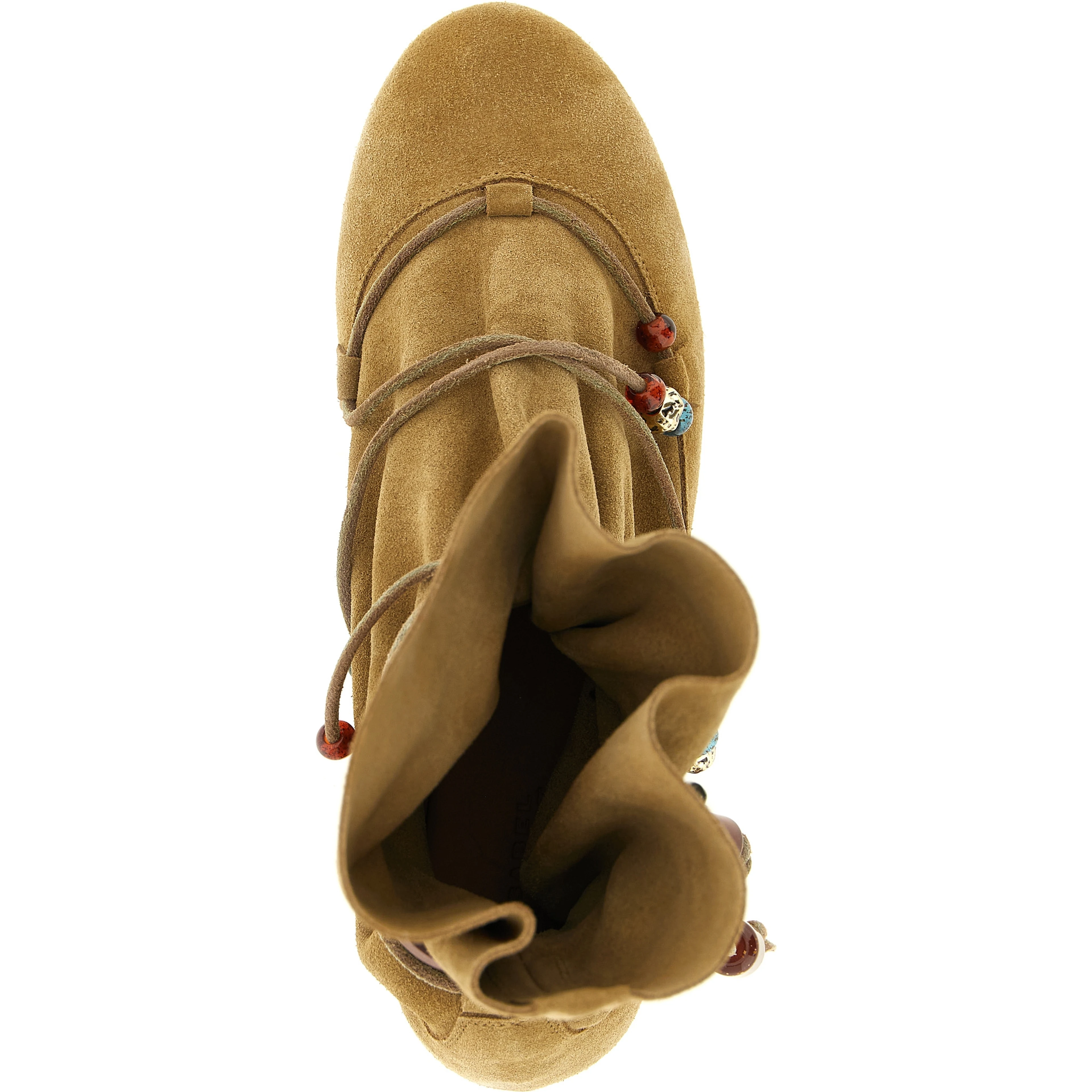 Beige Calfskin Ankle Boots