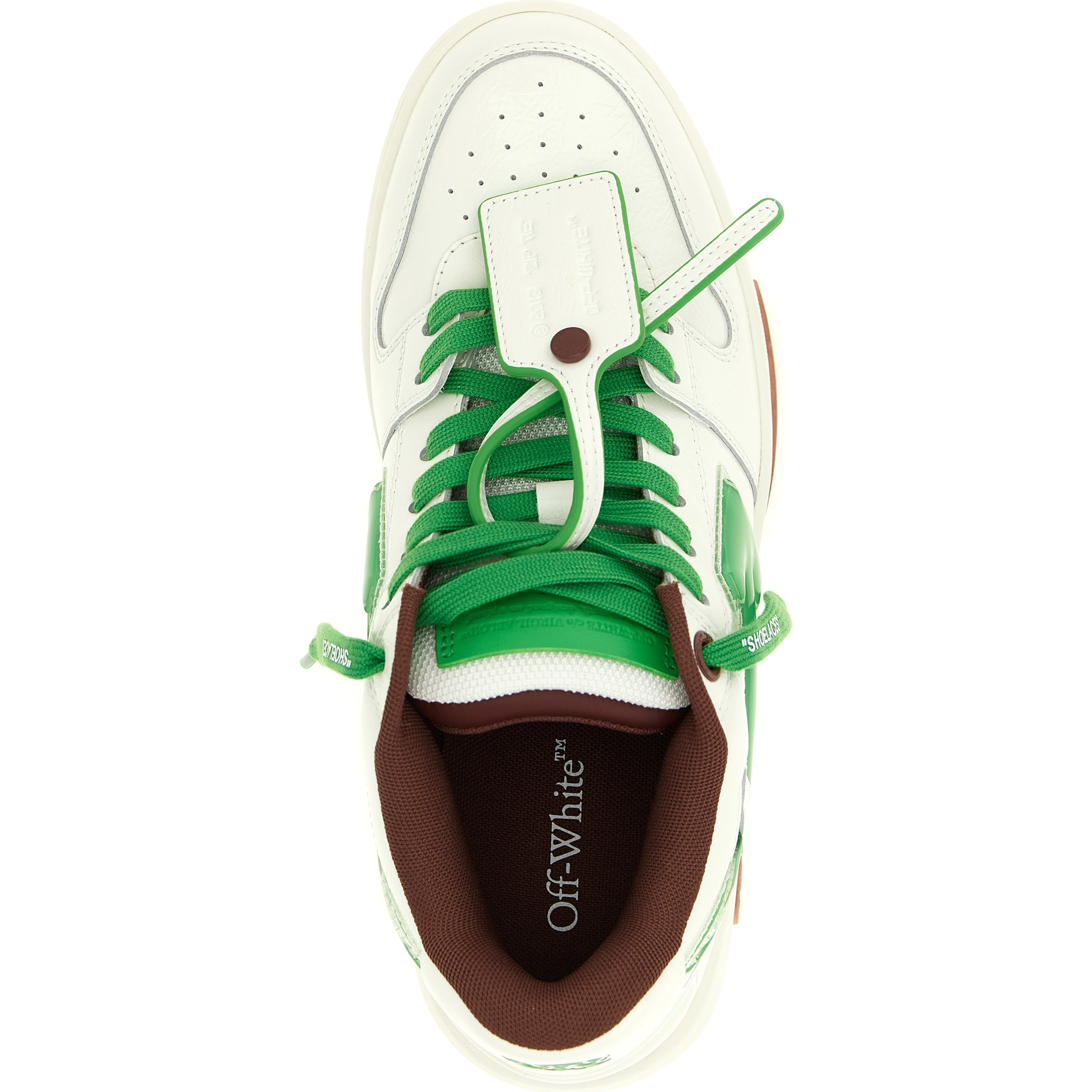 Bicolor Leather Athletic Sneakers