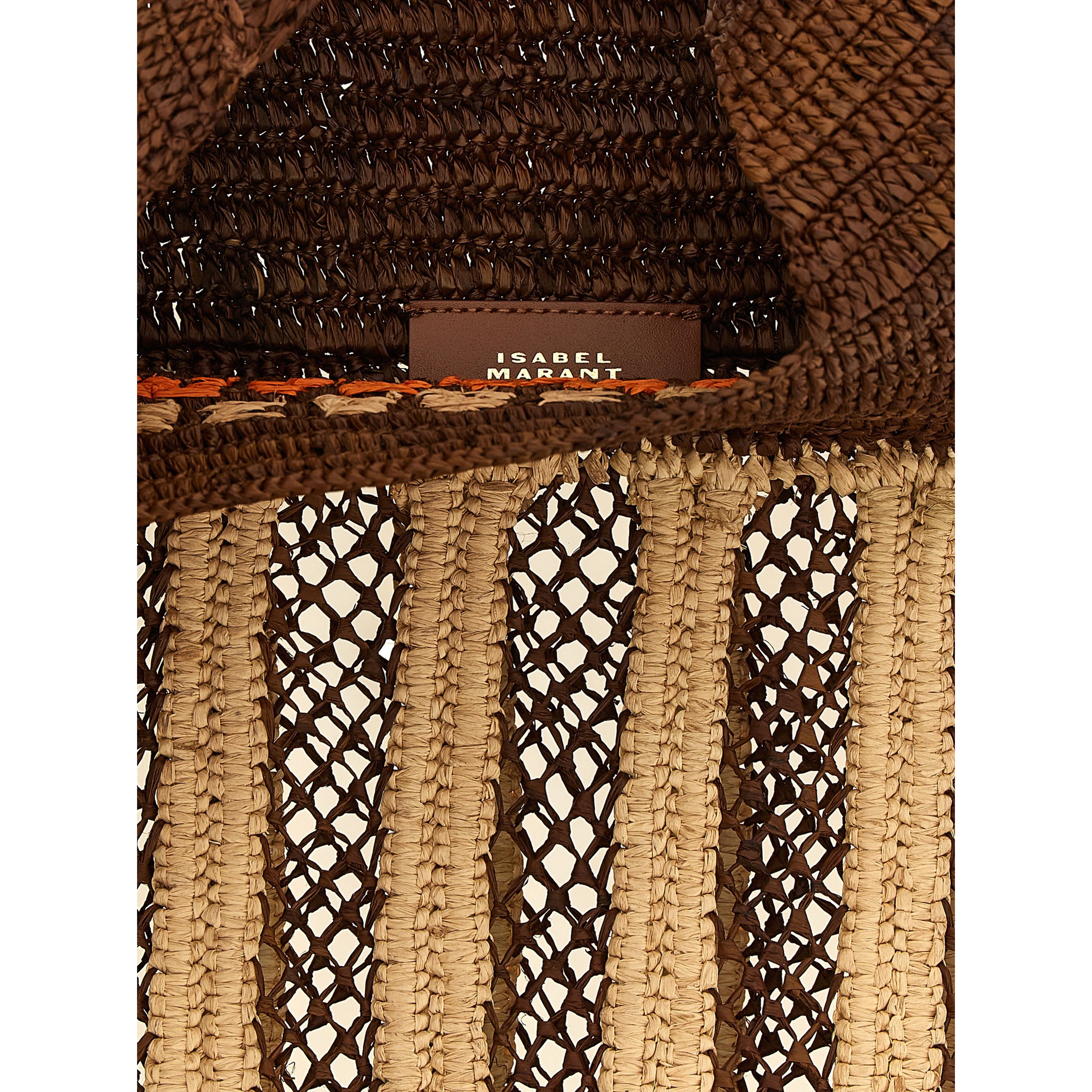 Brown Raffia Shoulder Bag