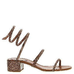 Brown Satin Platform Sandals
