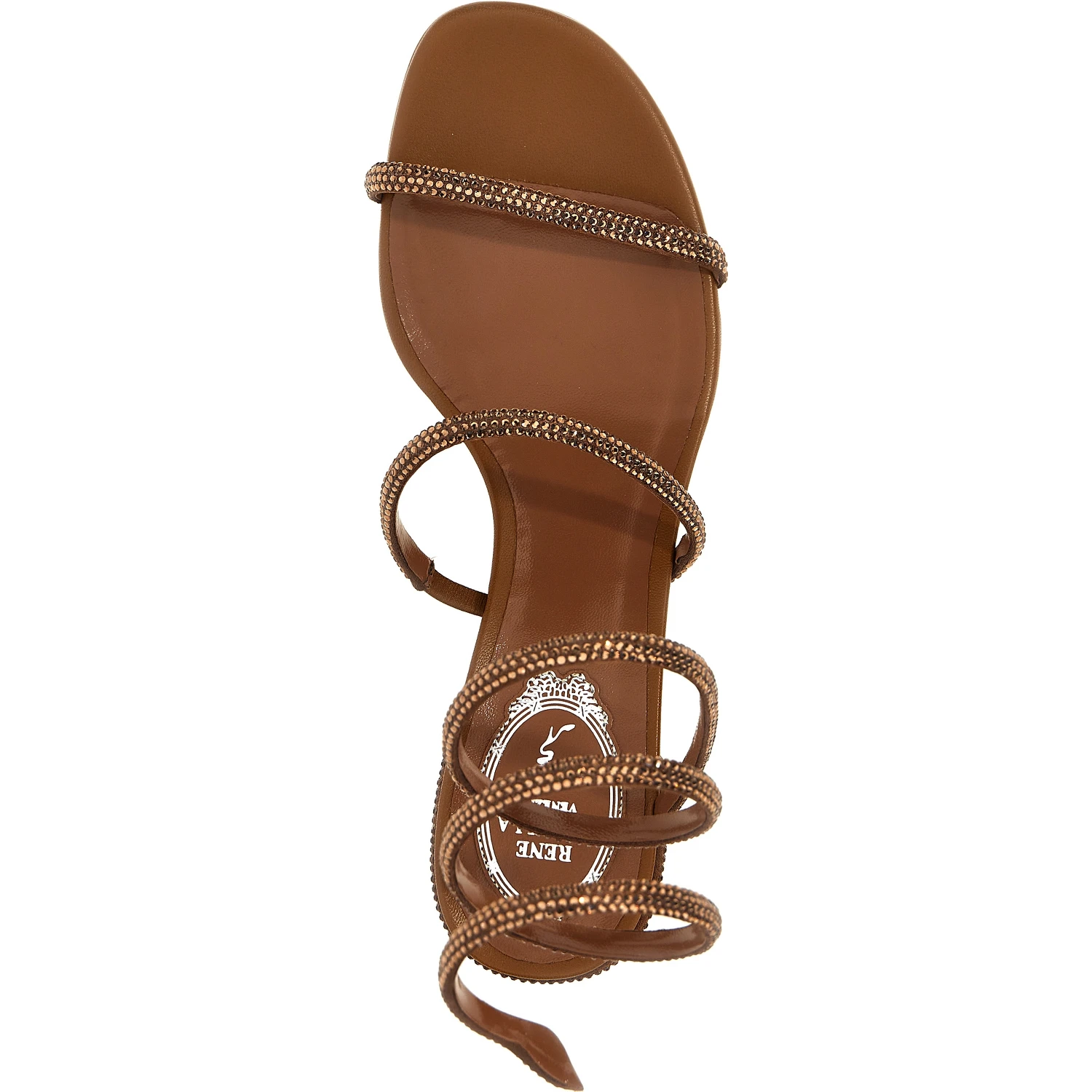 Brown Satin Platform Sandals