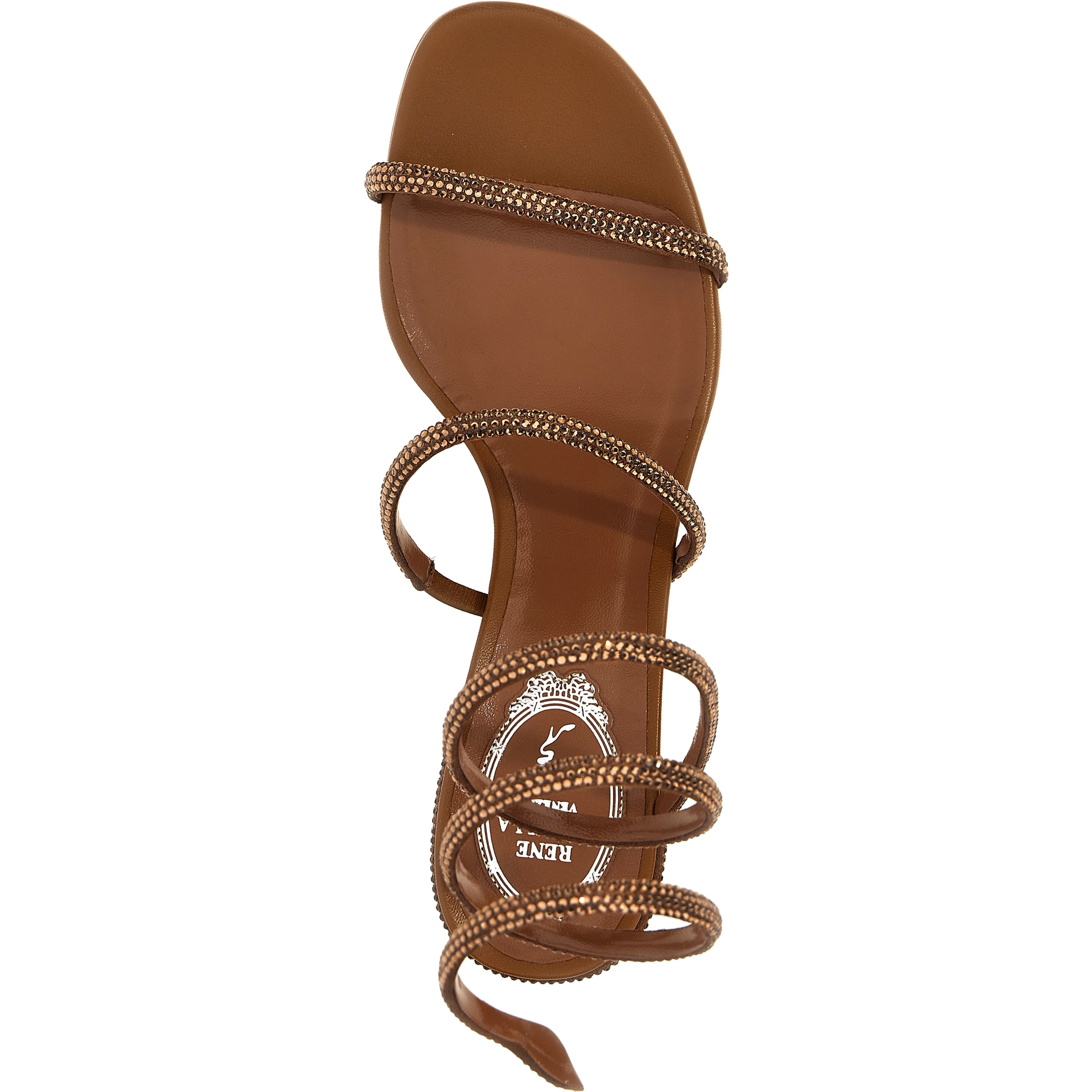 Brown Satin Platform Sandals