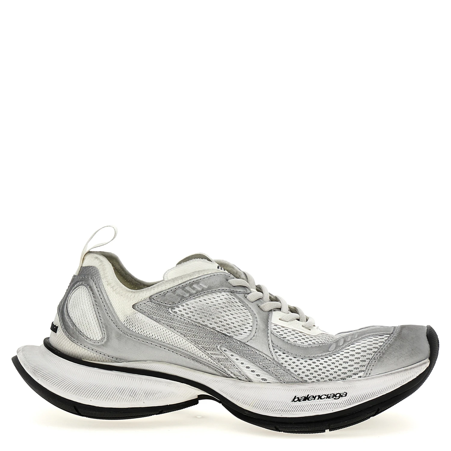 Gray Polyester Athletic Sneakers