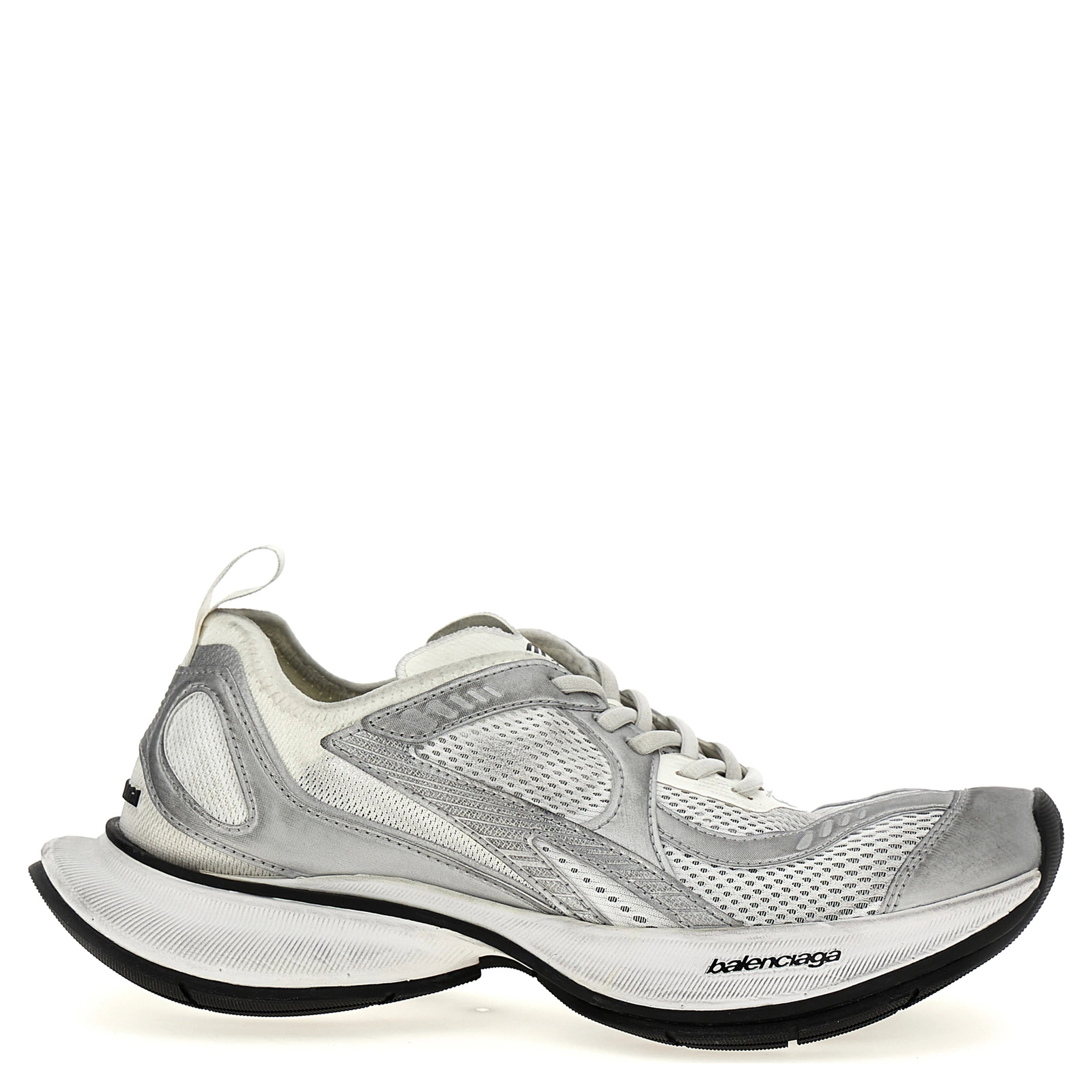 Gray Polyester Athletic Sneakers