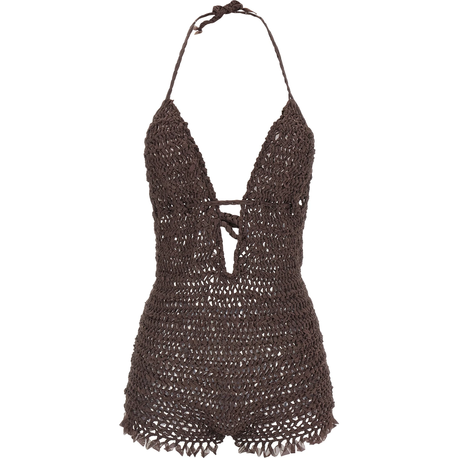 Brown Polyester Jumpsuit