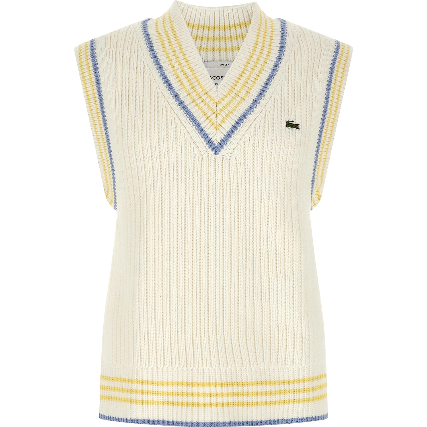 White Cotton Sleeveles Sweater