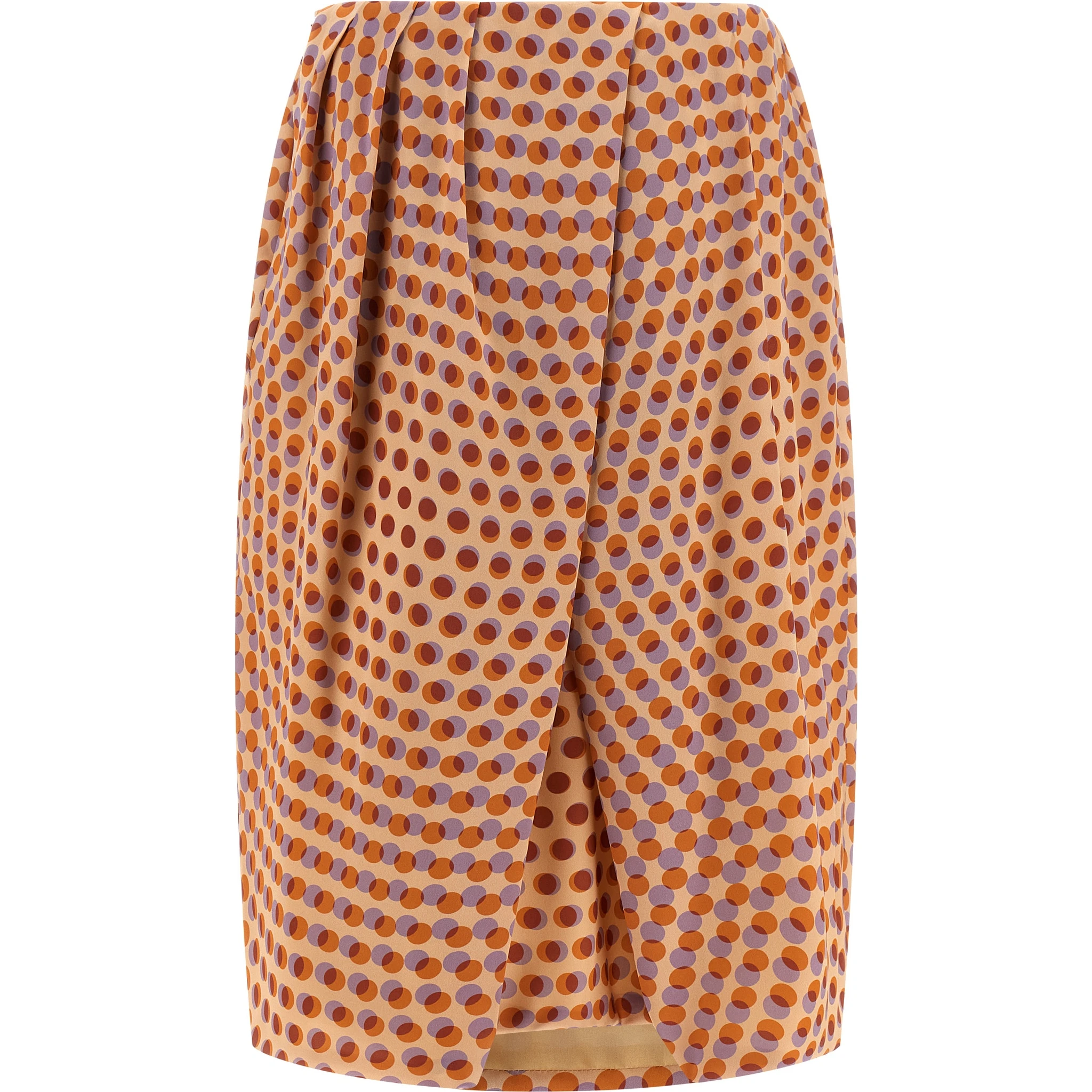 Multicolor Silk Midi Skirt