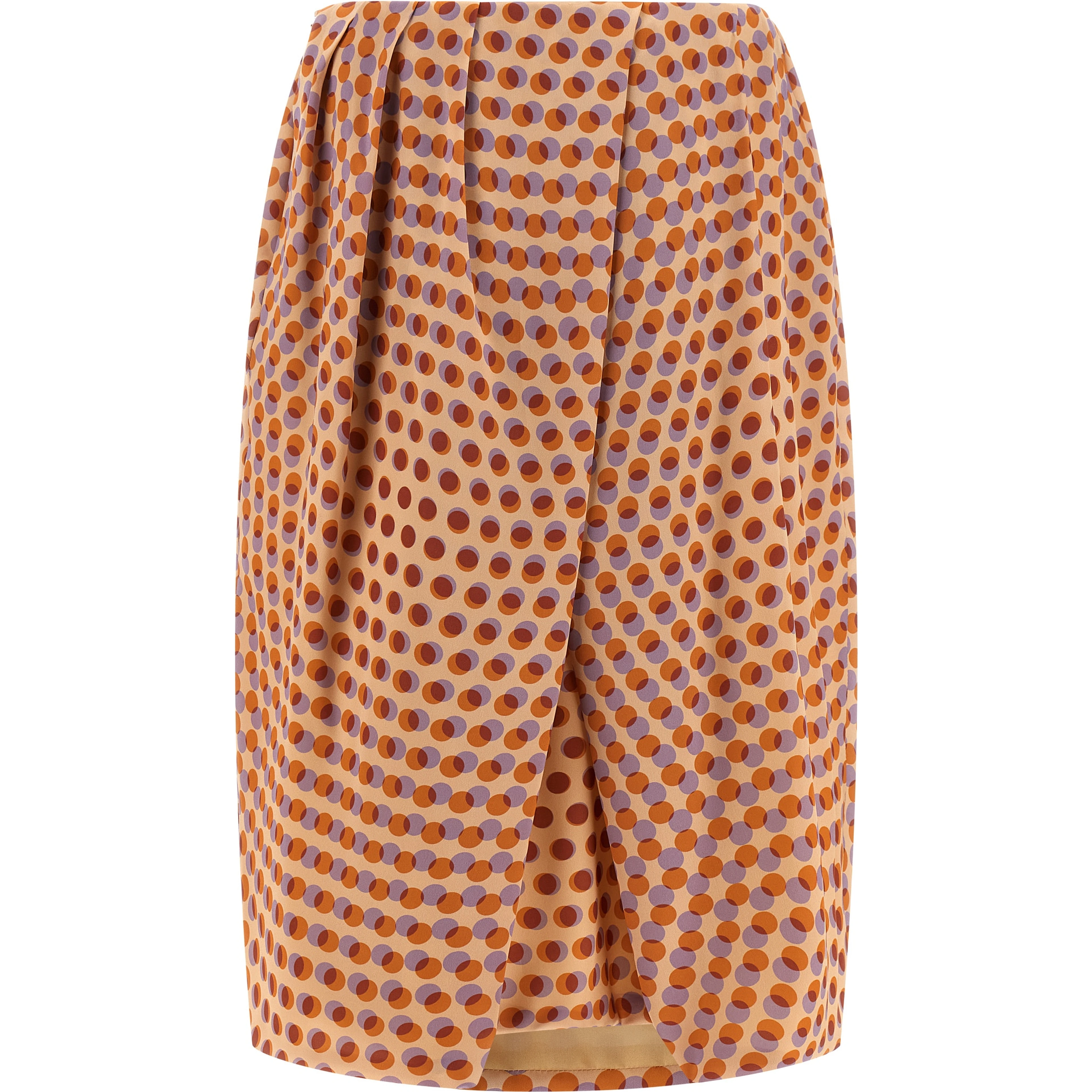 Multicolor Silk Midi Skirt