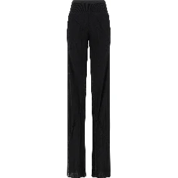 Black Silk Flared Pants