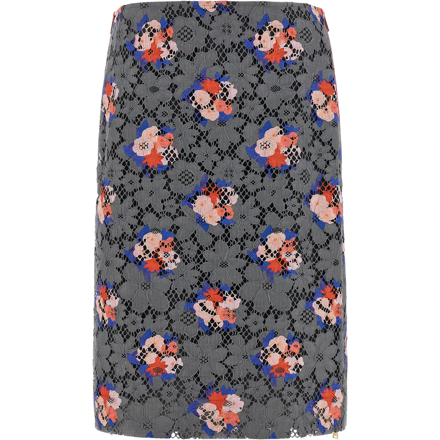 Gray Cotton Midi Skirt