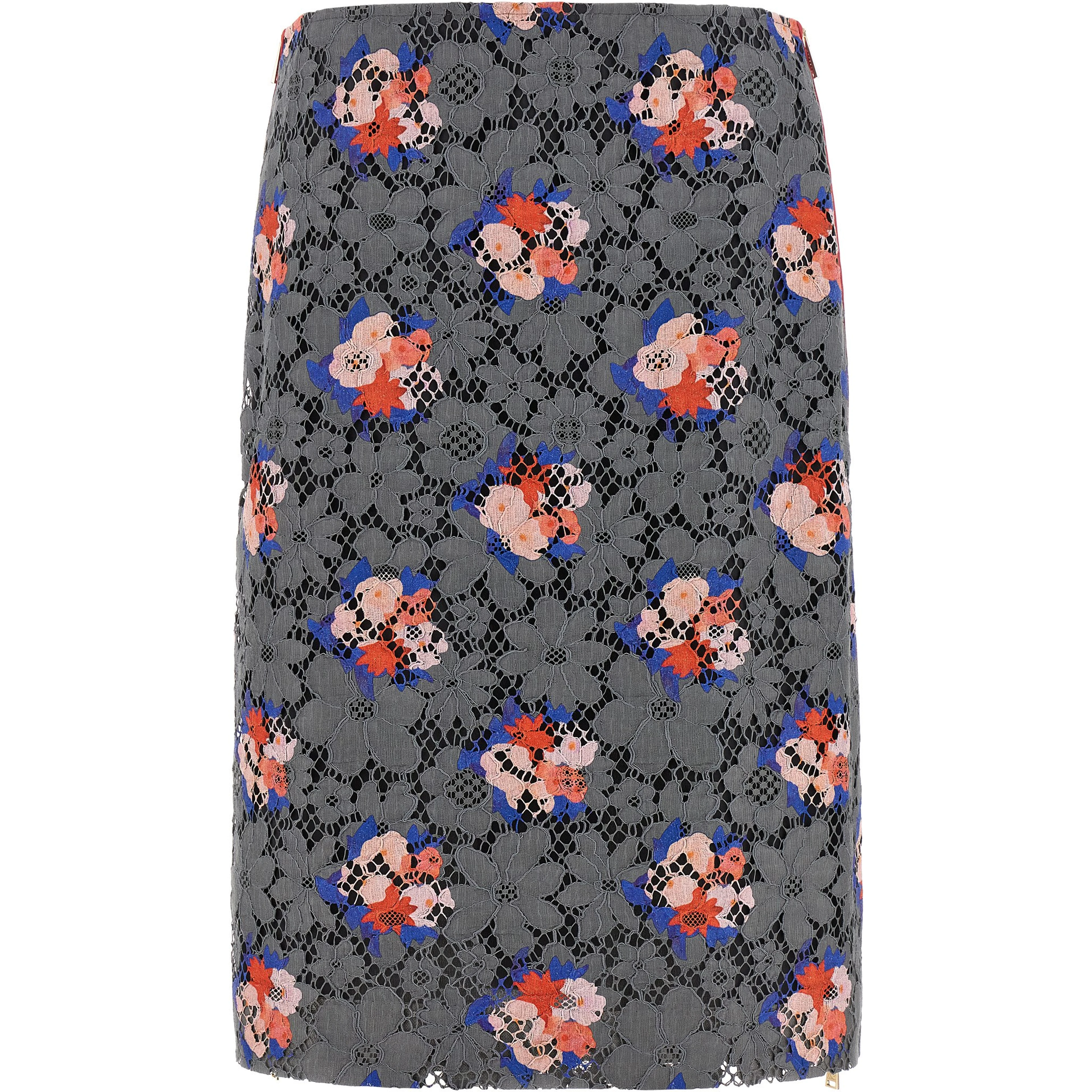 Gray Cotton Midi Skirt