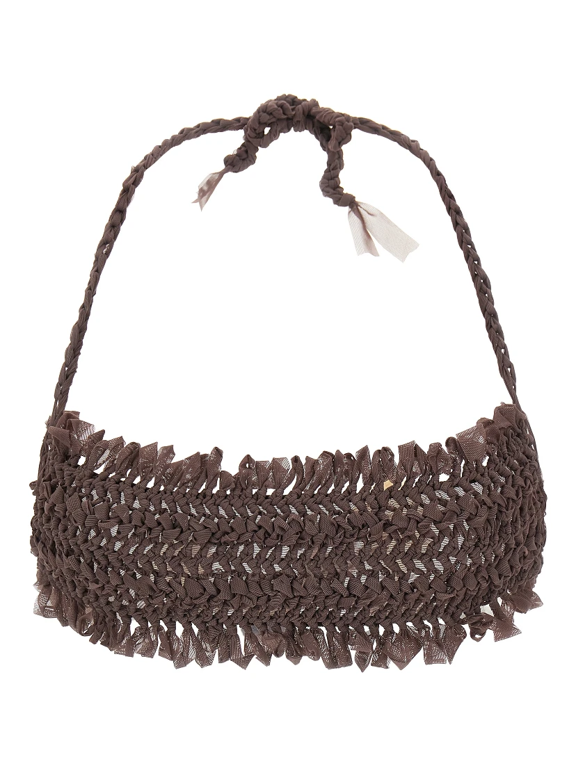 Brown Polyester Bikini