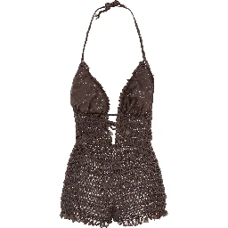 Brown Polyester Jumpsuit