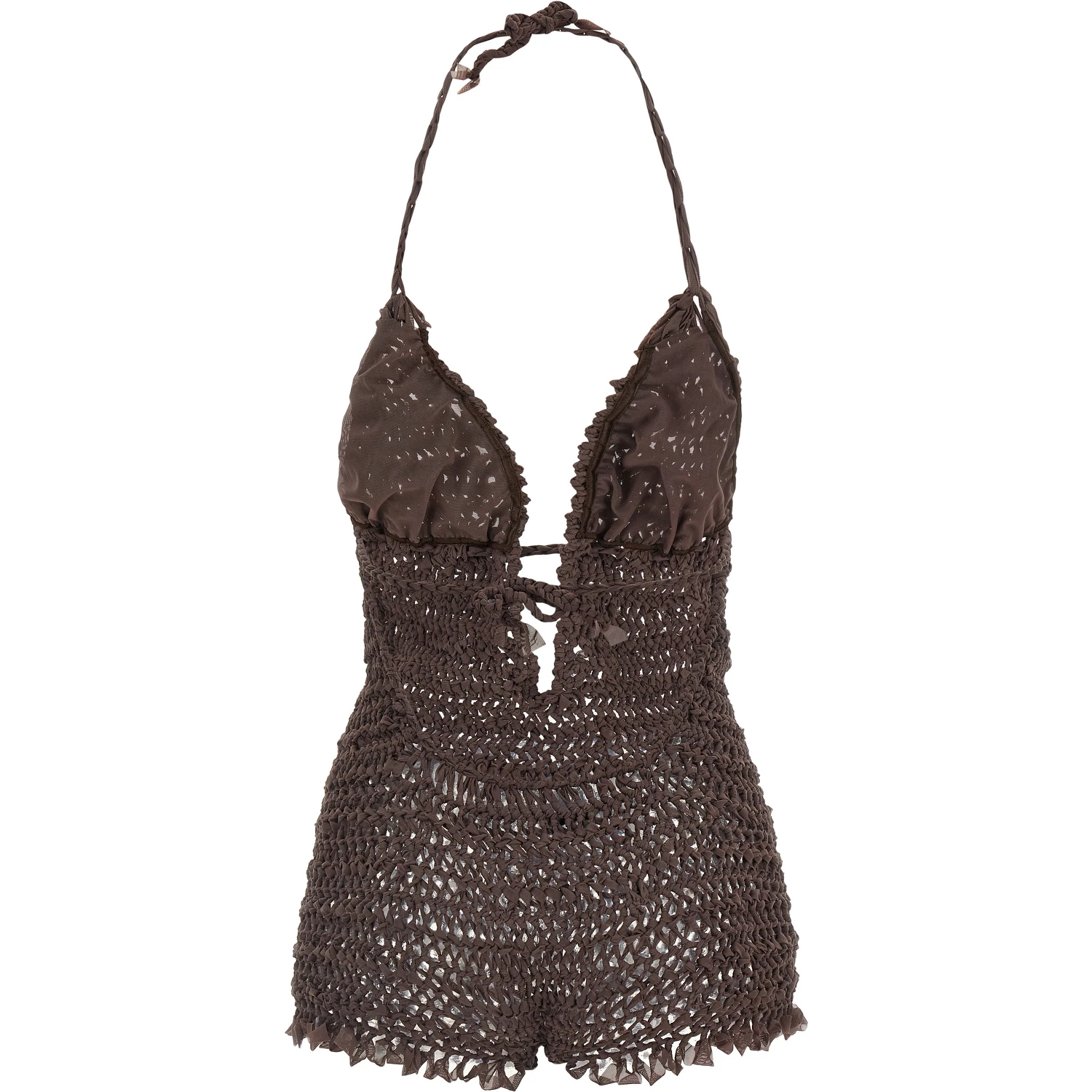 Brown Polyester Jumpsuit