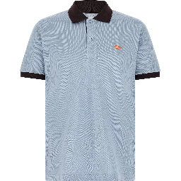 Blue Cotton Polo Shirt