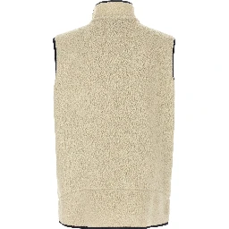 Beige Polyester Sleeveless Jacket