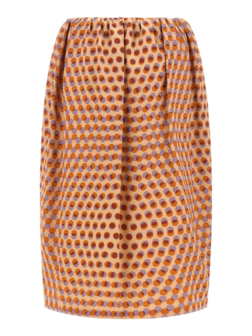 Multicolor Silk Midi Skirt