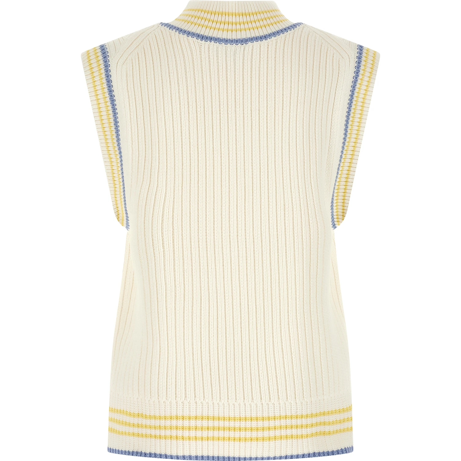 White Cotton Sleeveles Sweater