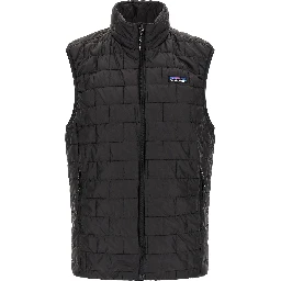 Black Polyester Sleeveless Jacket