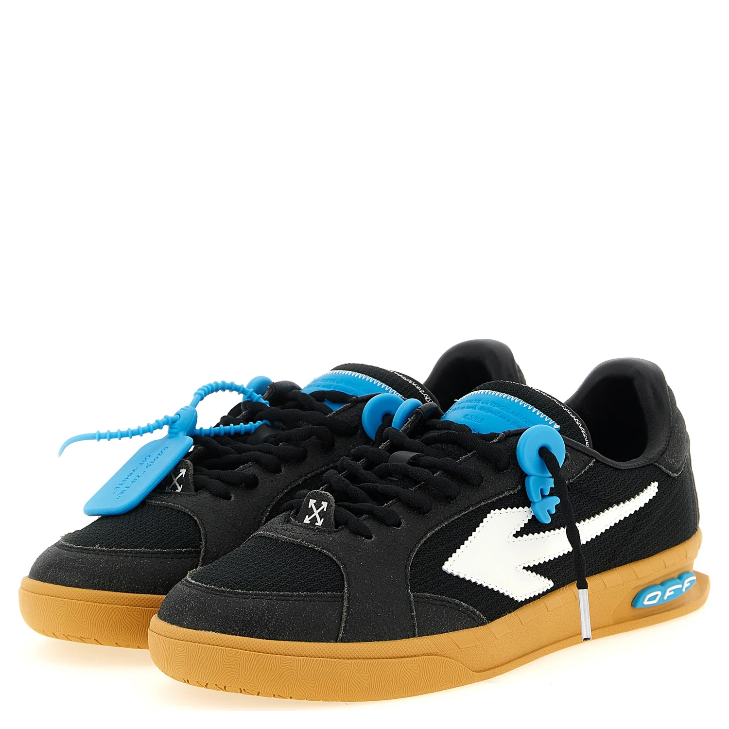 Black Polyester Athletic Sneakers
