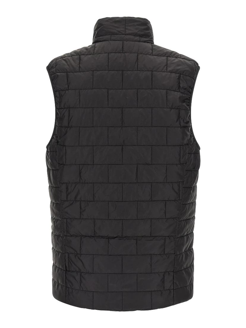 Black Polyester Sleeveless Jacket