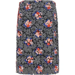 Gray Cotton Midi Skirt