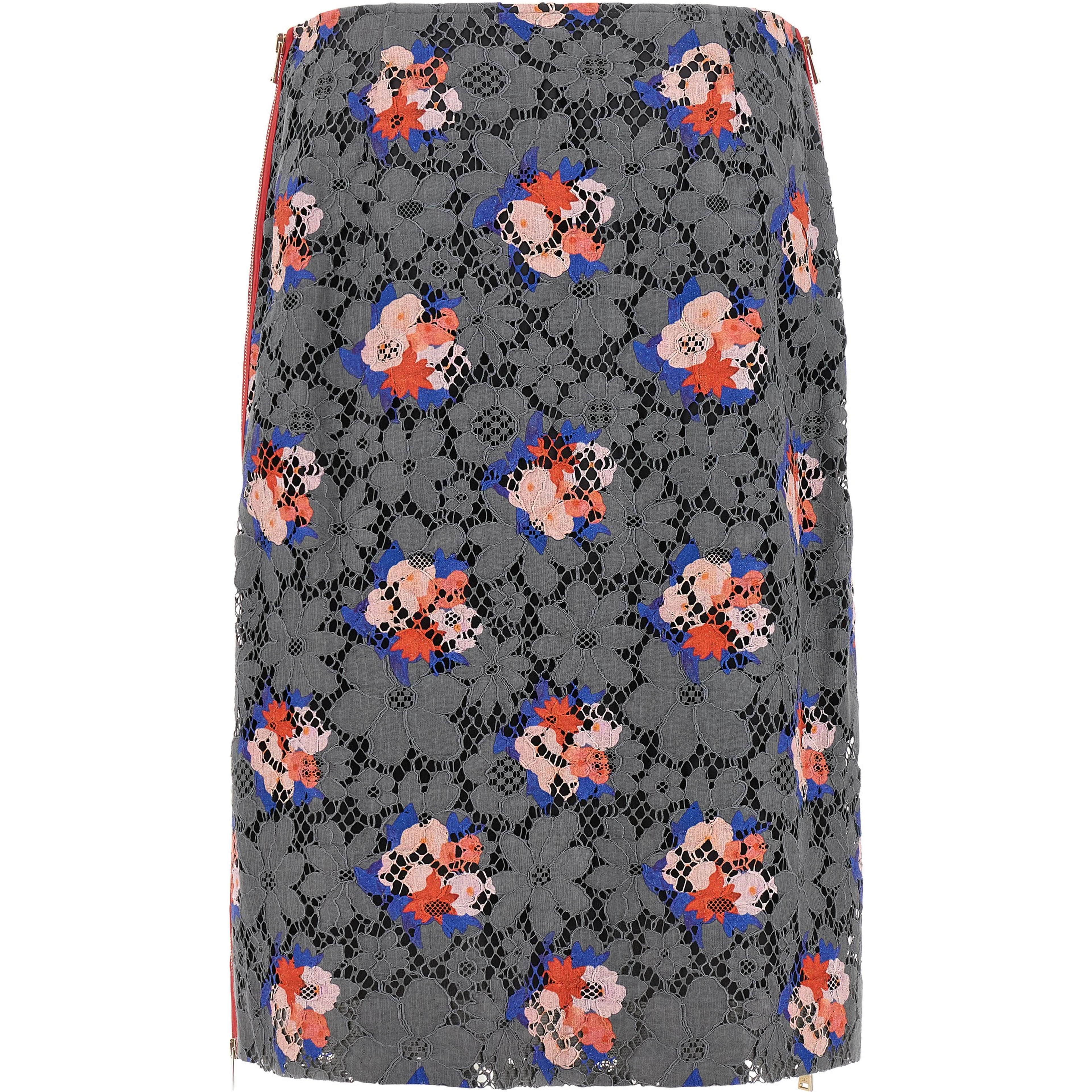 Gray Cotton Midi Skirt