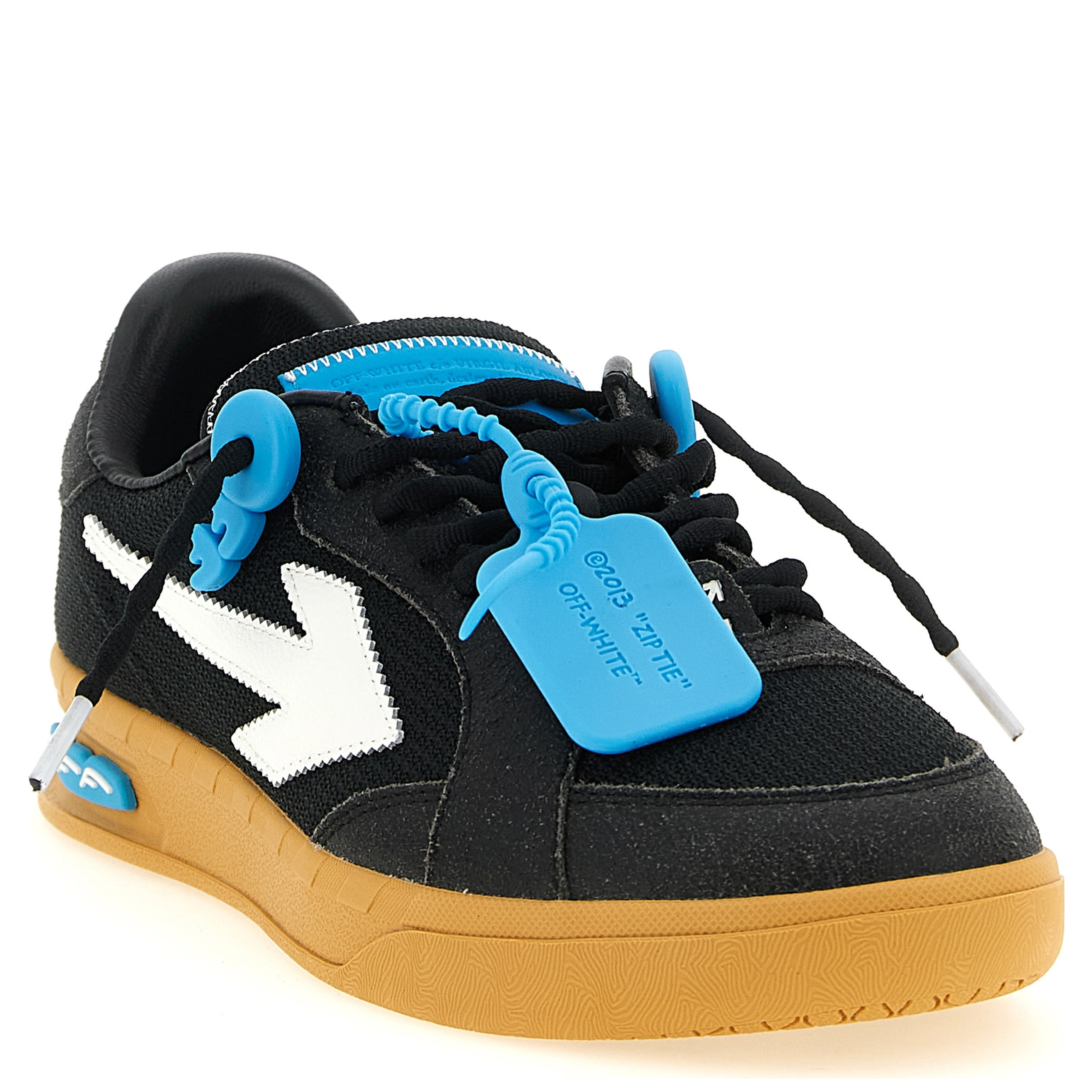 Black Polyester Athletic Sneakers