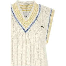 White Cotton Sleeveles Sweater