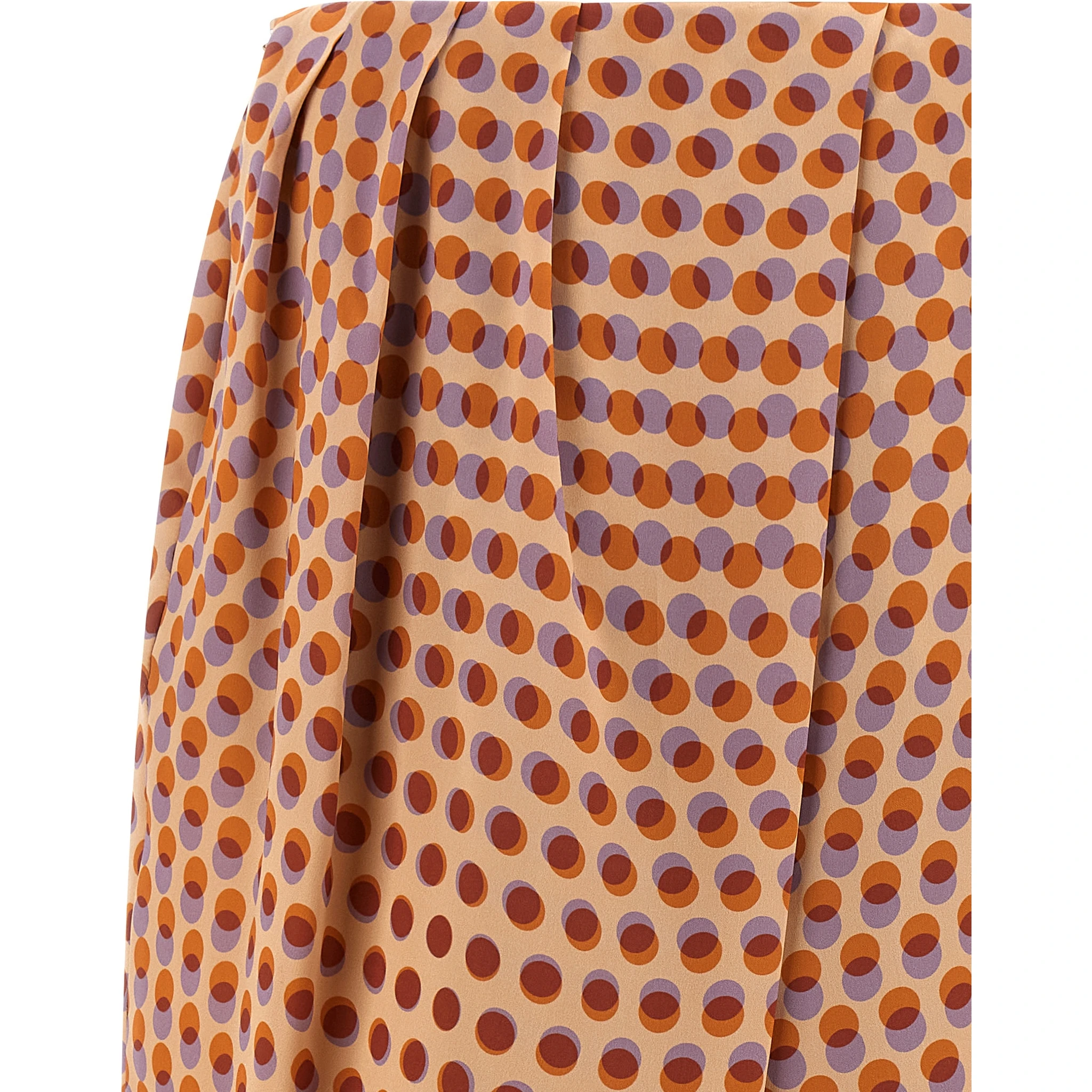 Multicolor Silk Midi Skirt