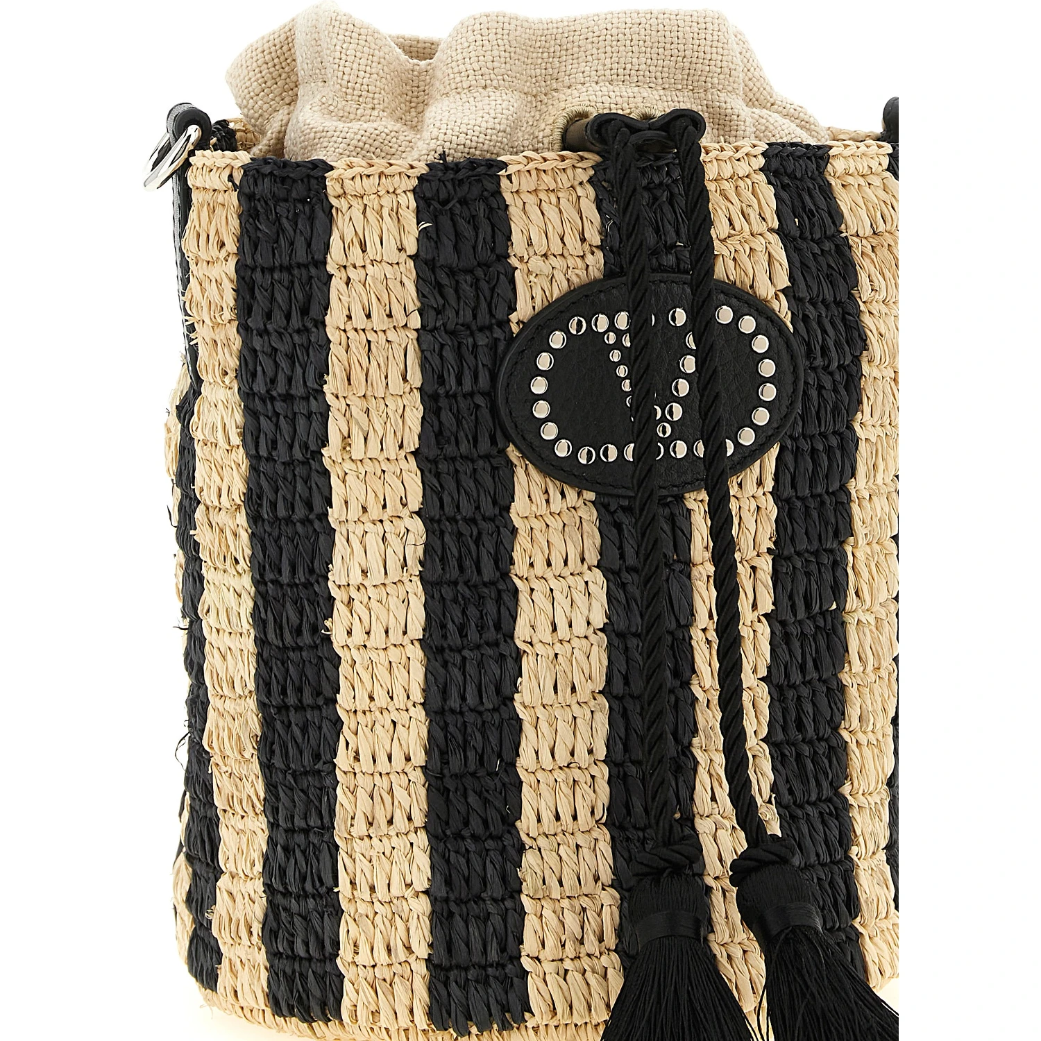 Black Straw Shoulder Bag