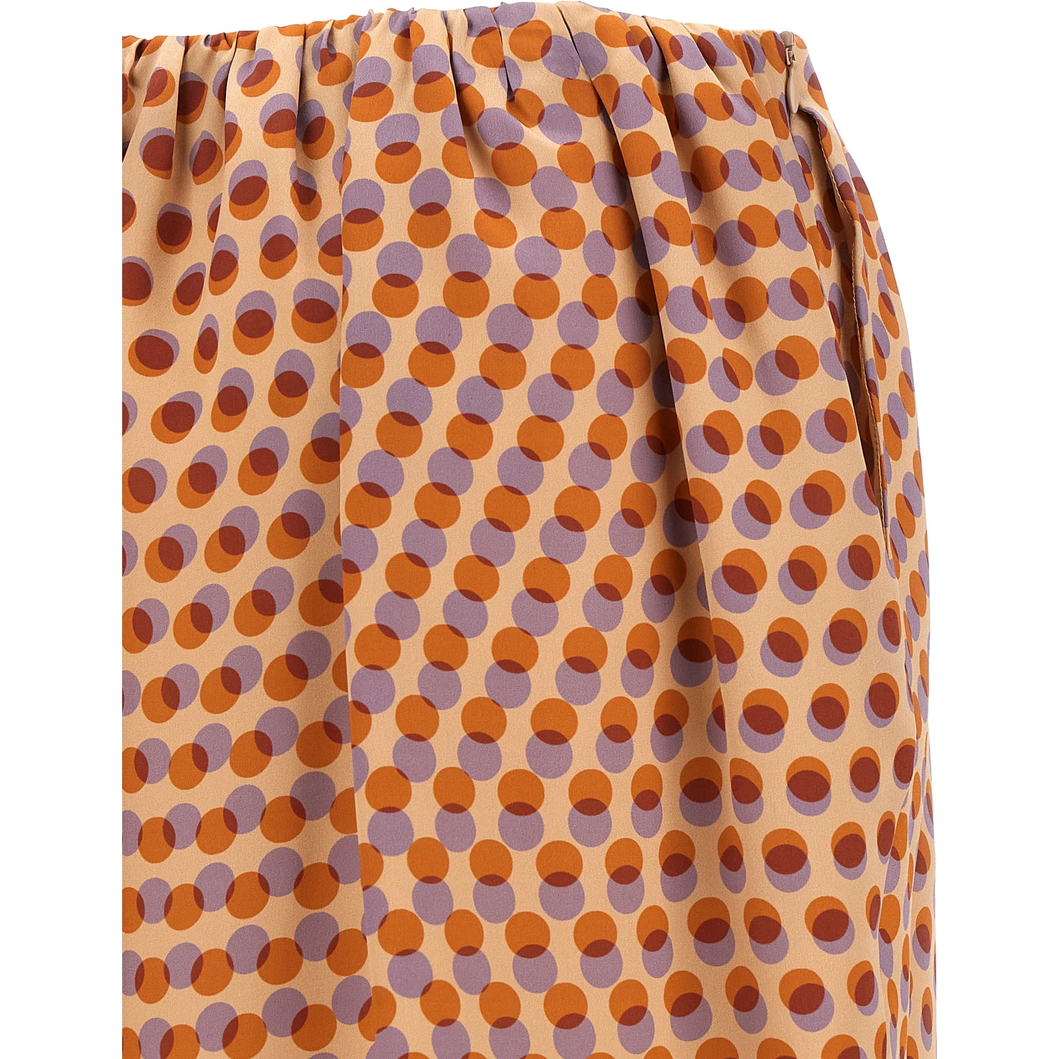 Multicolor Silk Midi Skirt