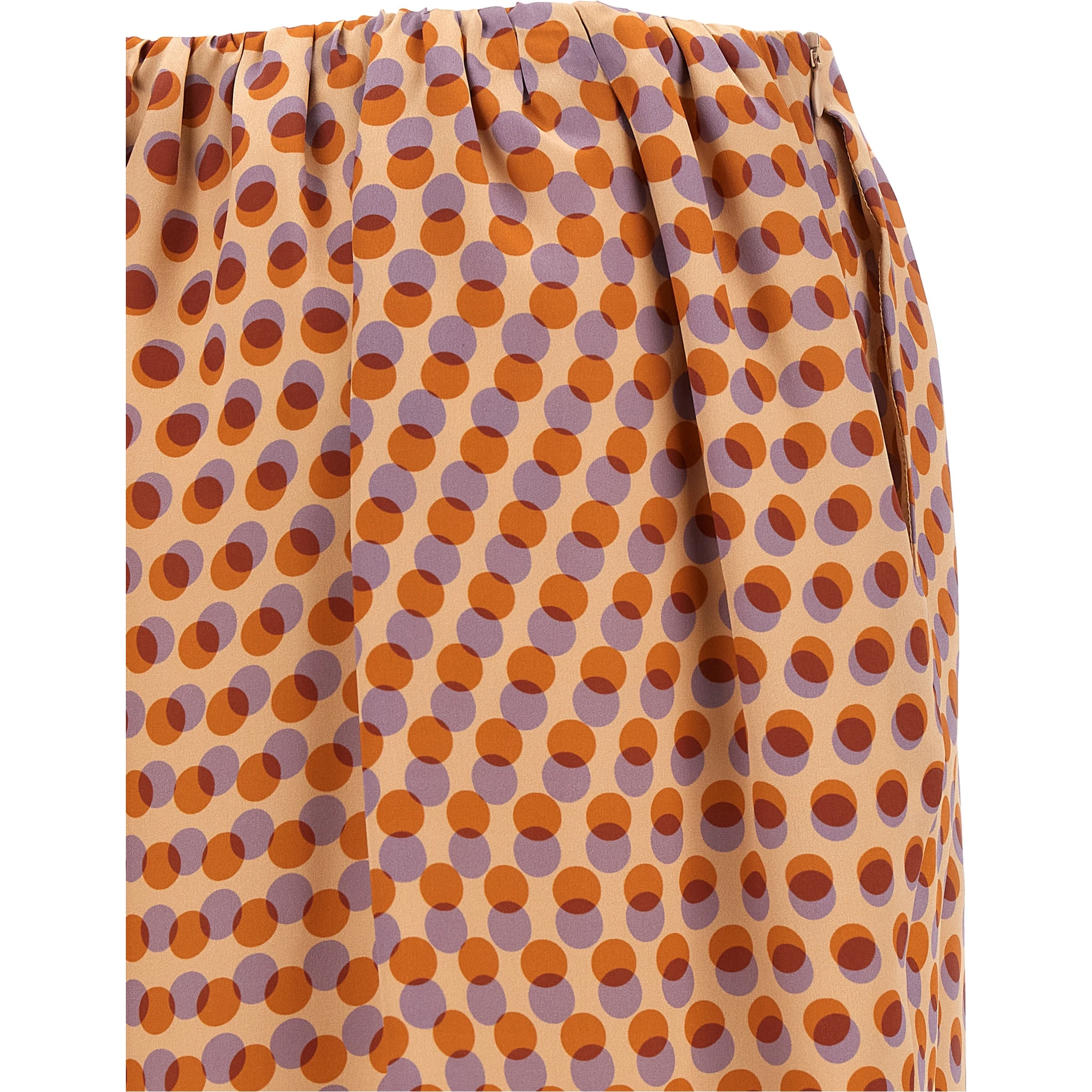 Multicolor Silk Midi Skirt
