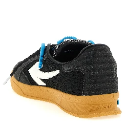 Black Polyester Athletic Sneakers