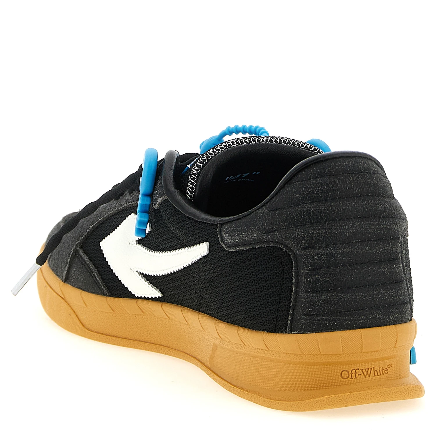 Black Polyester Athletic Sneakers