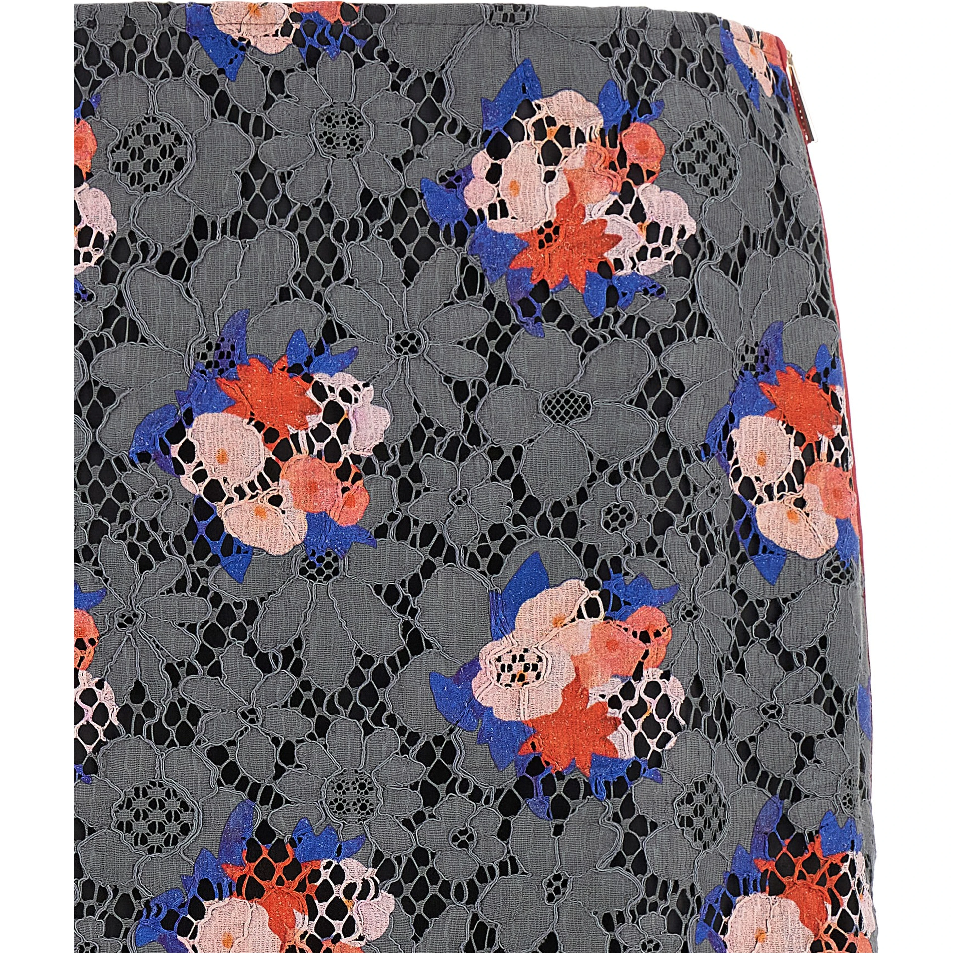Gray Cotton Midi Skirt