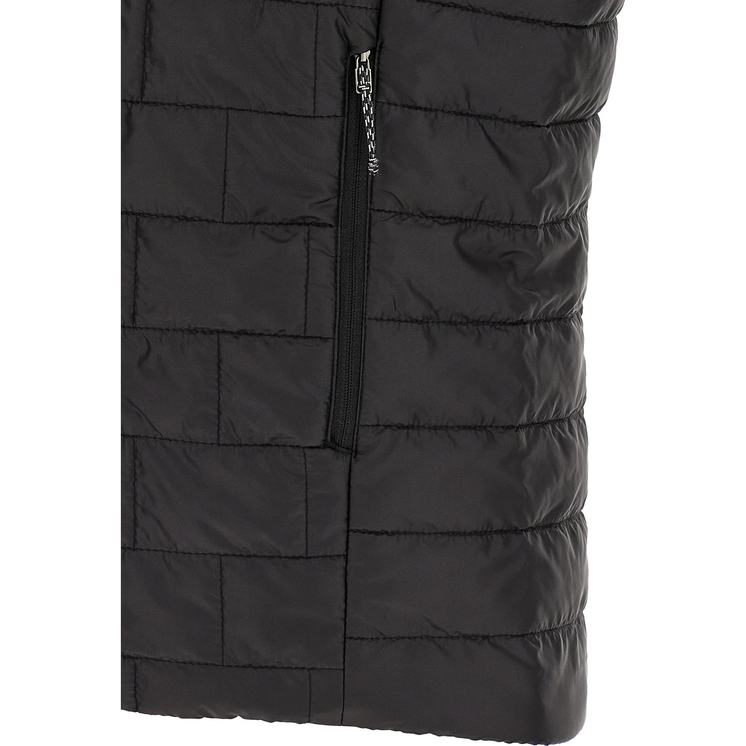 Black Polyester Sleeveless Jacket