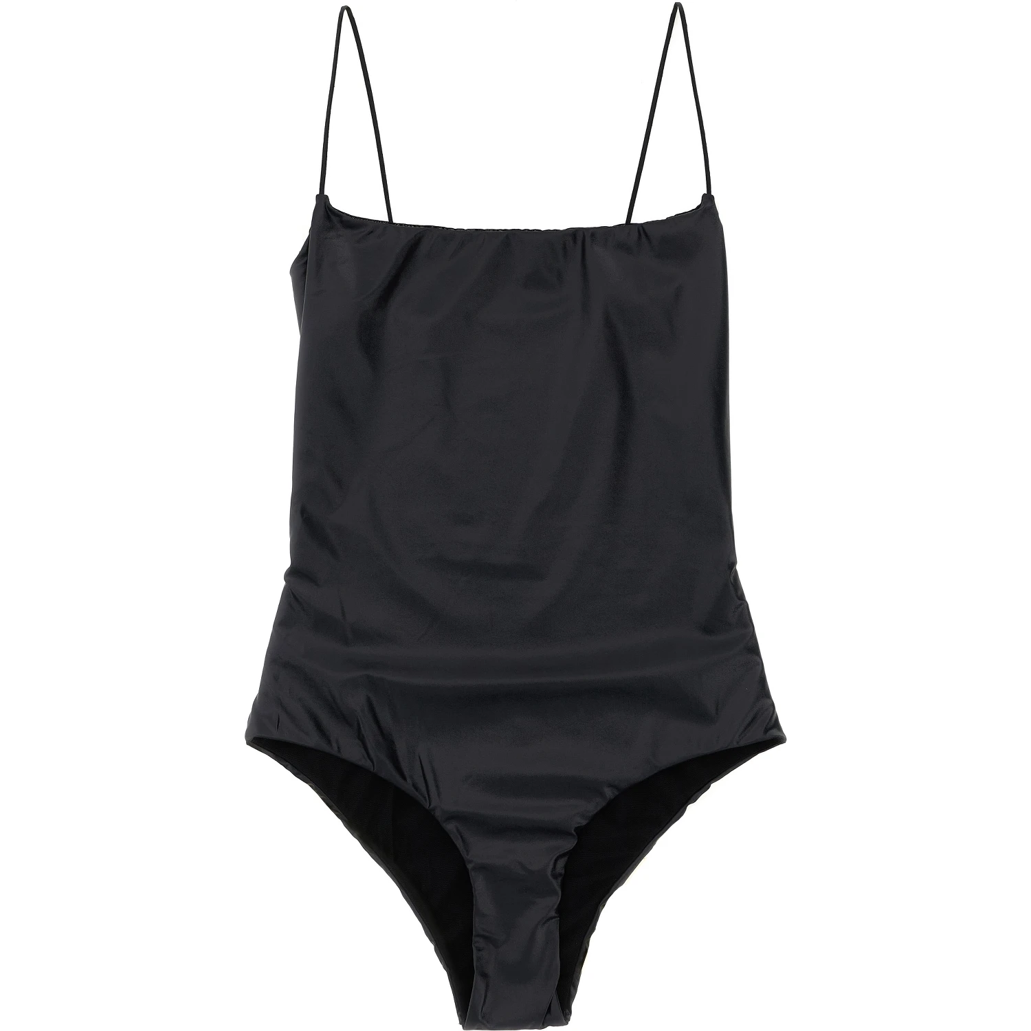 Black Polyester One-Piece Swimsuit