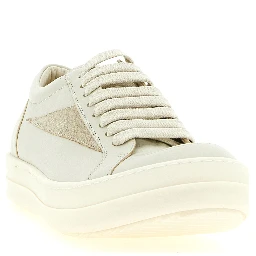 Beige Cowhide Low Top Sneakers