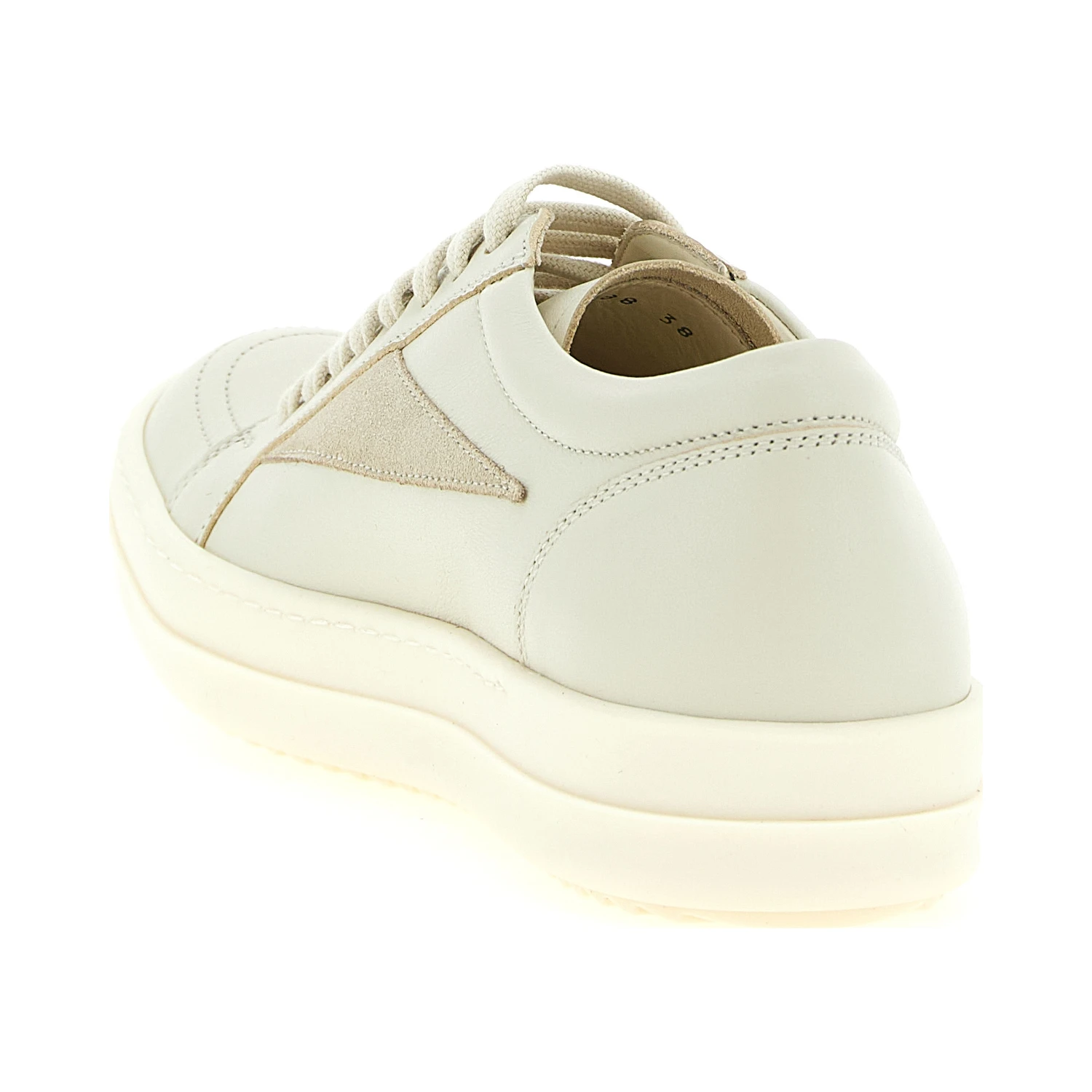 Beige Cowhide Low Top Sneakers