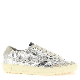 Silver Canvas Low Top Sneakers