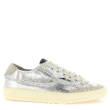 Silver Canvas Low Top Sneakers