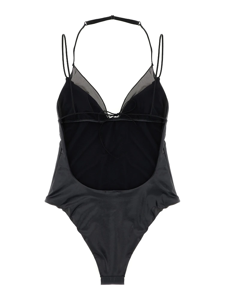 Black Polyester One-Piece Swimsuit alternative