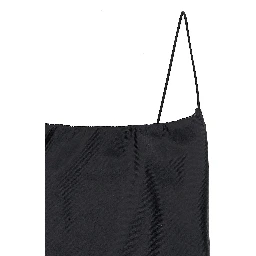 Black Polyester One-Piece Swimsuit