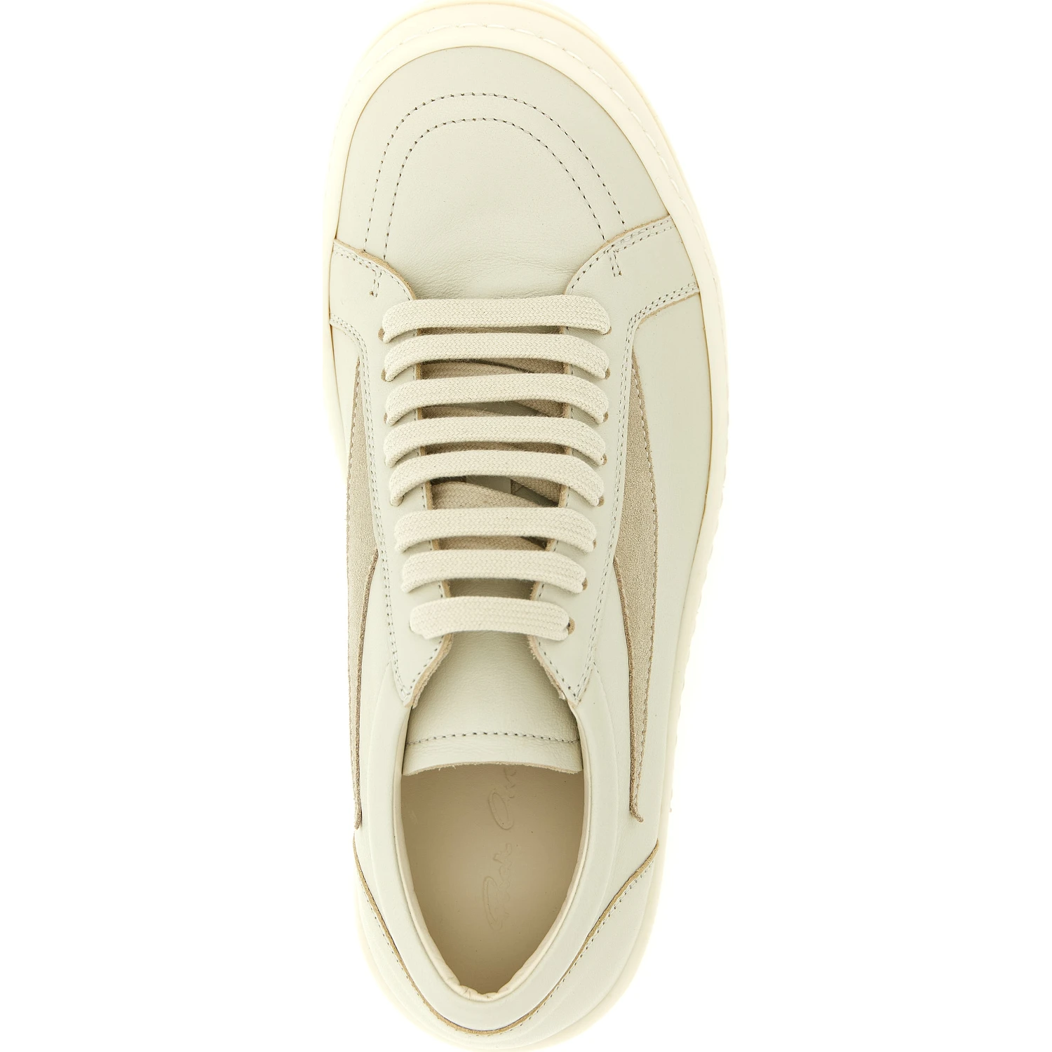 Beige Cowhide Low Top Sneakers