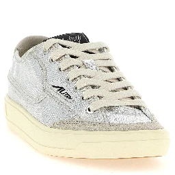 Silver Canvas Low Top Sneakers